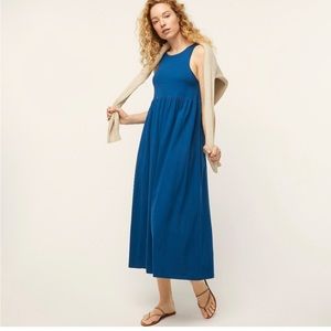 JCrew Blue Knit cutaway tank maxi dress 2x